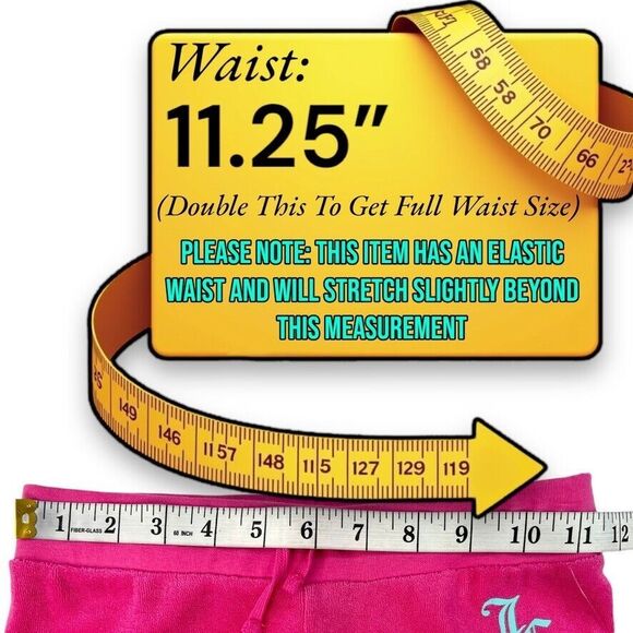 Juicy Couture Girls MT Zuma Pants Pink Terry Size 10 Jogger Lounge Lightweight - Picture 5 of 14